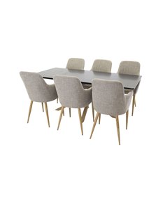 Matgrupp Piazza med Comfort matstolar, 180 × 90 cm 2