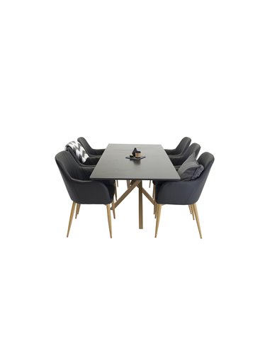 Matgrupp Piazza med Comfort matstolar, 180 × 90 cm