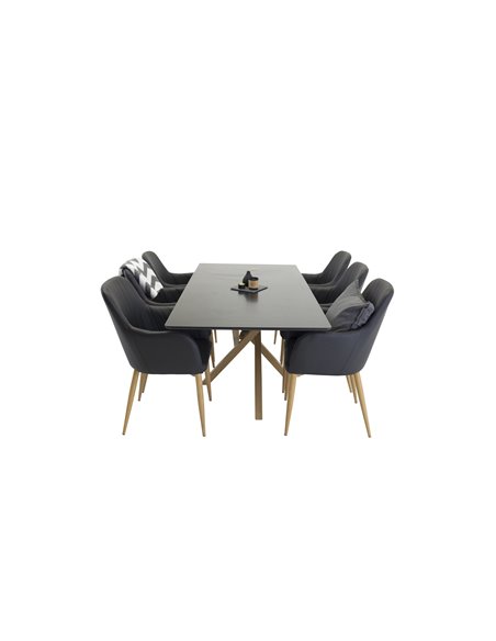 Matgrupp Piazza med Comfort matstolar, 180 × 90 cm