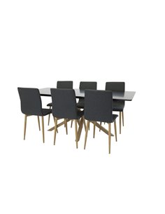 Matgrupp Piazza med Windu matstolar, 180 × 90 cm 2