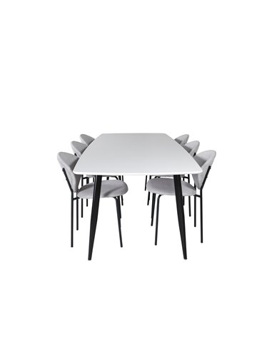 Matgrupp Polar med Vault matstolar, 240 × 100 cm