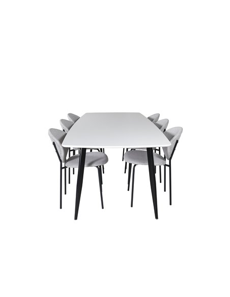 Matgrupp Polar med Vault matstolar, 240 × 100 cm