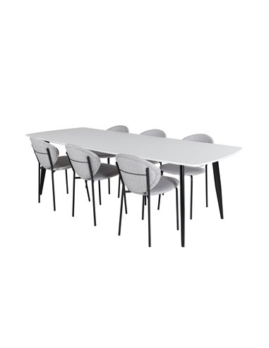 Matgrupp Polar med Vault matstolar, 240 × 100 cm
