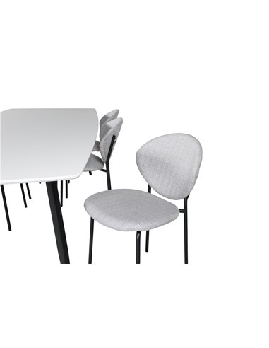 Matgrupp Polar med Vault matstolar, 240 × 100 cm