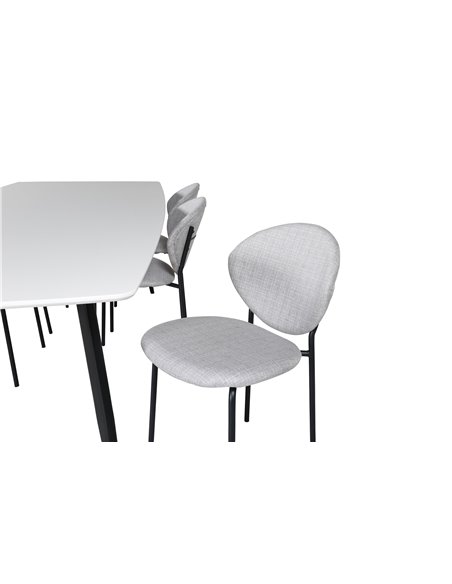 Matgrupp Polar med Vault matstolar, 240 × 100 cm