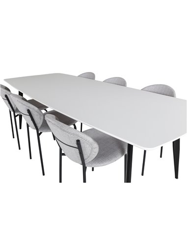 Matgrupp Polar med Vault matstolar, 240 × 100 cm