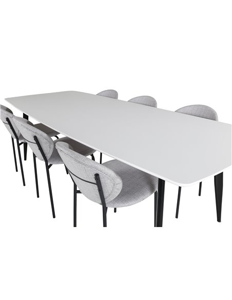 Matgrupp Polar med Vault matstolar, 240 × 100 cm
