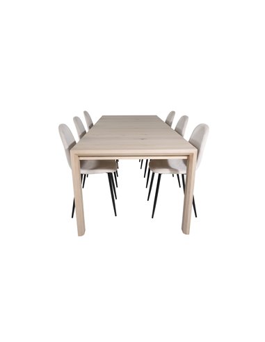Matgrupp Slider med Polar matstolar, 170 × 95 cm