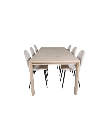Matgrupp Slider med Polar matstolar, 170 × 95 cm
