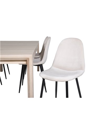 Matgrupp Slider med Polar matstolar, 170 × 95 cm