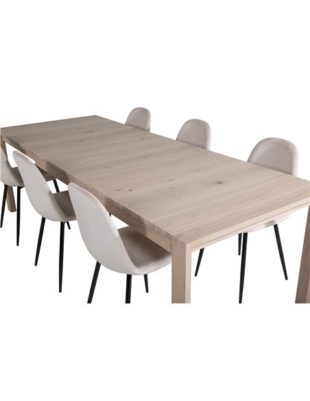 Matgrupp Slider med Polar matstolar, 170 × 95 cm
