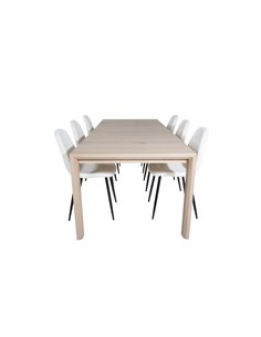 Matgrupp Slider med Polar matstolar, 170 × 95 cm