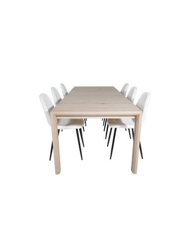 Matgrupp Slider med Polar matstolar, 170 × 95 cm
