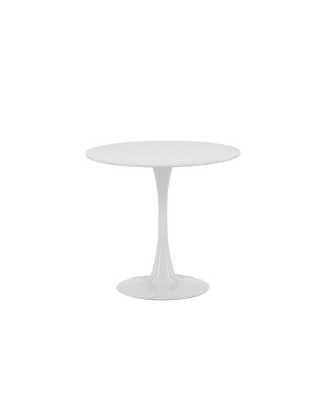 Runt matbord Hamden, Ø80 cm, Vit