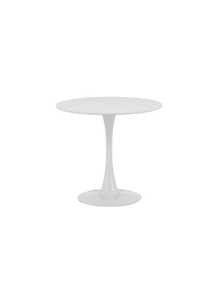 Runt matbord Hamden, Ø80 cm, Vit