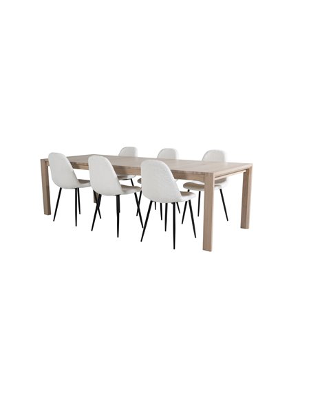 Matgrupp Slider med Polar matstolar, 170 × 95 cm