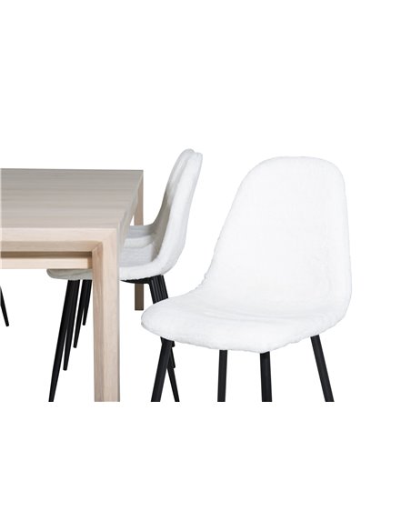 Matgrupp Slider med Polar matstolar, 170 × 95 cm