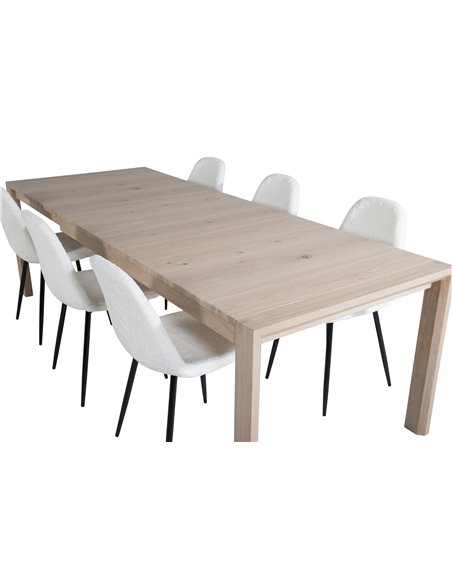 Matgrupp Slider med Polar matstolar, 170 × 95 cm