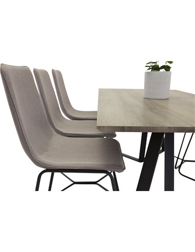Matgrupp Marina med X matstolar, 180 × 90 cm