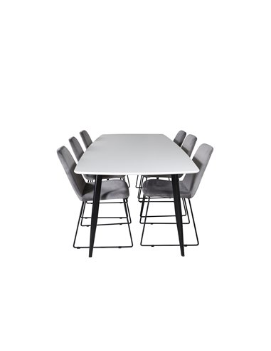 Matgrupp Polar med Muce matstolar, 240 × 100 cm