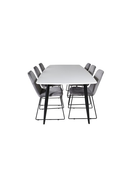 Matgrupp Polar med Muce matstolar, 240 × 100 cm