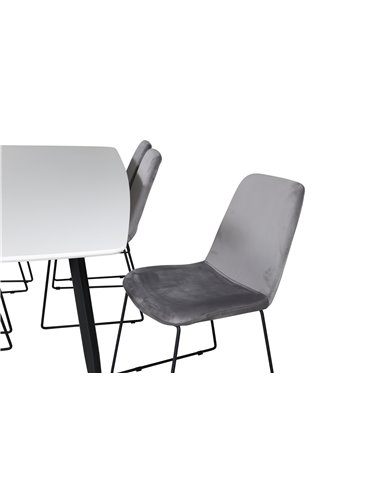 Matgrupp Polar med Muce matstolar, 240 × 100 cm