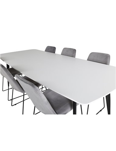 Matgrupp Polar med Muce matstolar, 240 × 100 cm