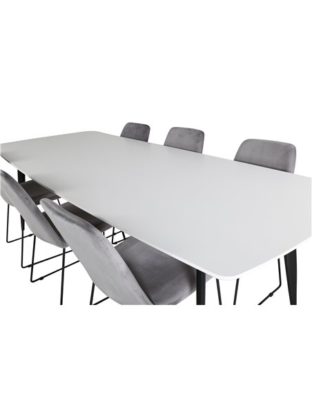 Matgrupp Polar med Muce matstolar, 240 × 100 cm