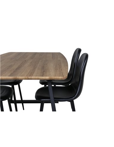 Matgrupp Inca med Polar matstolar, 160 × 85 cm