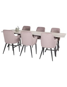 Matgrupp Jepara med Comfort matstolar, 250 × 100 cm 2