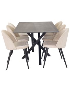 Matgrupp Piazza med Velvet matstolar, 180 × 90 cm 2