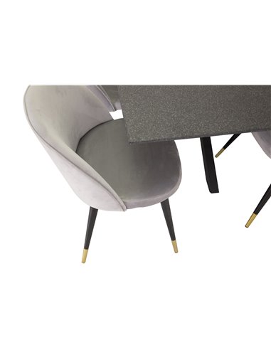 Matgrupp Piazza med Velvet matstolar, 180 × 90 cm