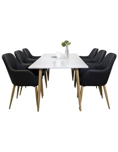 Matgrupp Polar med Comfort matstolar, 180 × 90 cm