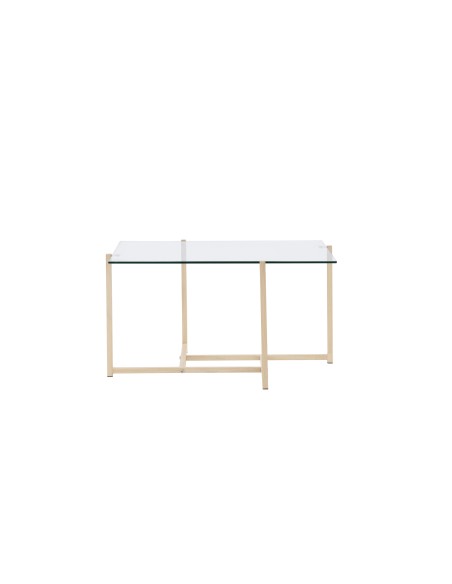 Soffbord Hybrid, 80 × 80 cm, Clear
