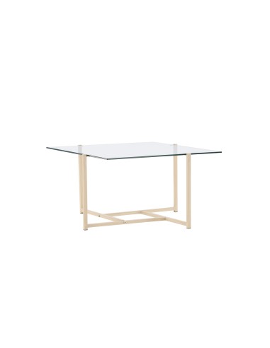 Soffbord Hybrid, 80 × 80 cm, Clear