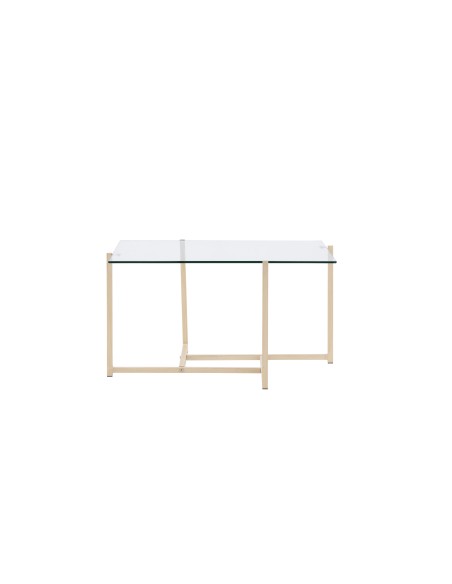 Soffbord Hybrid, 80 × 80 cm, Clear