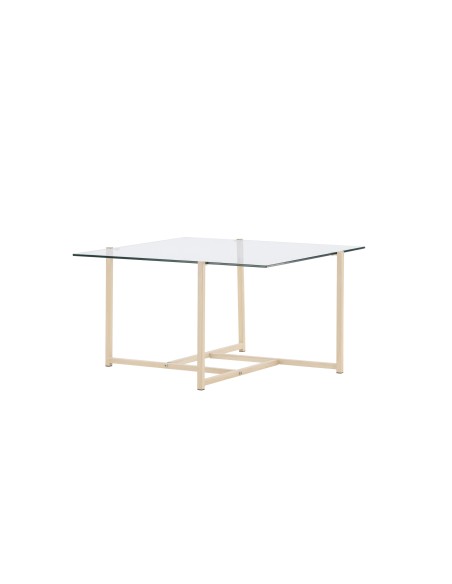 Soffbord Hybrid, 80 × 80 cm, Clear