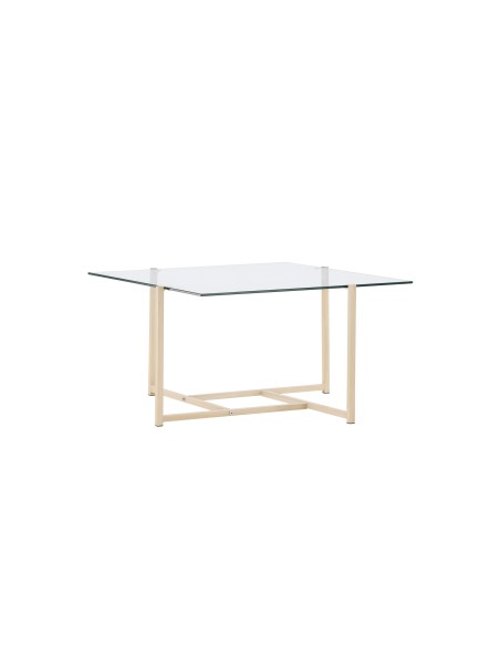 Soffbord Hybrid, 80 × 80 cm, Clear