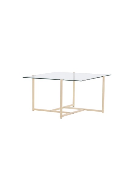 Soffbord Hybrid, 80 × 80 cm, Clear