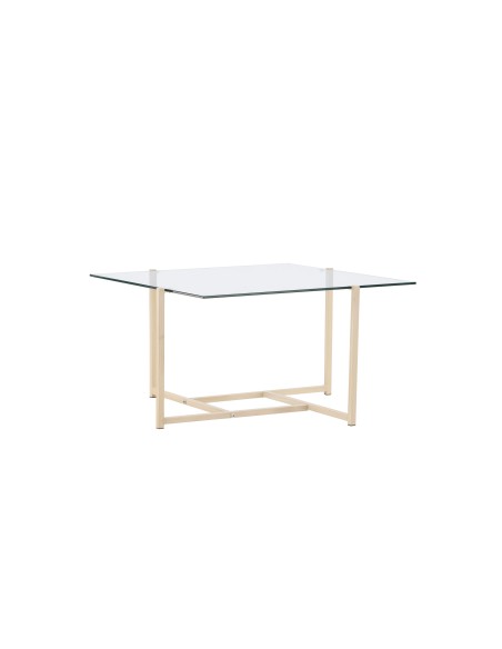 Soffbord Hybrid, 80 × 80 cm, Clear
