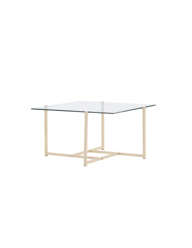 Soffbord Hybrid, 80 × 80 cm, Clear