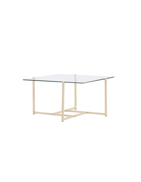 Soffbord Hybrid, 80 × 80 cm, Clear