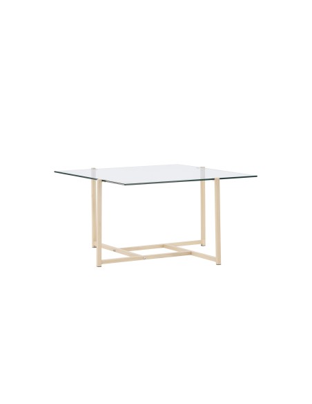 Soffbord Hybrid, 80 × 80 cm, Clear