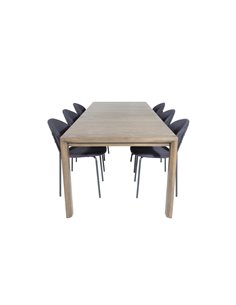 Matgrupp Slider med Vault matstolar, 170 × 95 cm