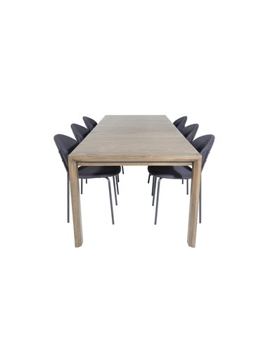 Matgrupp Slider med Vault matstolar, 170 × 95 cm
