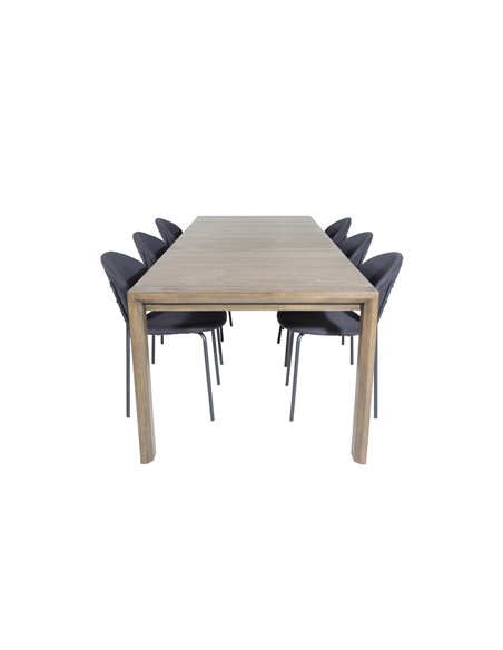 Matgrupp Slider med Vault matstolar, 170 × 95 cm