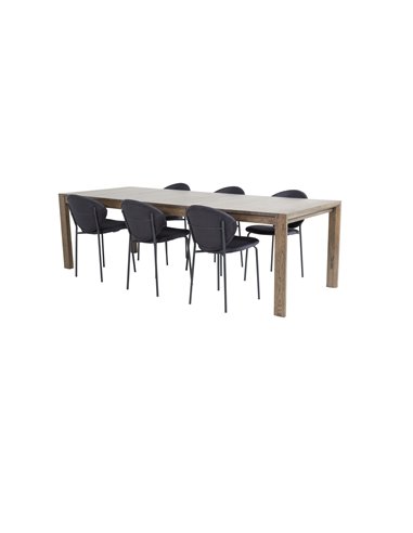 Matgrupp Slider med Vault matstolar, 170 × 95 cm