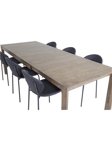 Matgrupp Slider med Vault matstolar, 170 × 95 cm