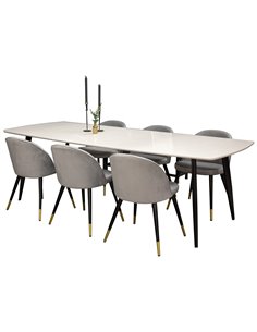 Matgrupp Polar med Velvet matstolar, 240 × 100 cm 2