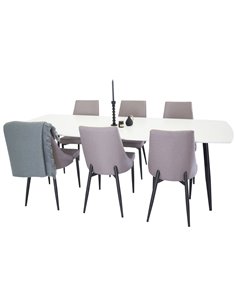 Matgrupp Polar med Leone matstolar, 240 × 100 cm 2